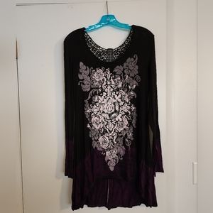 Beaded Tunic High/Low Top